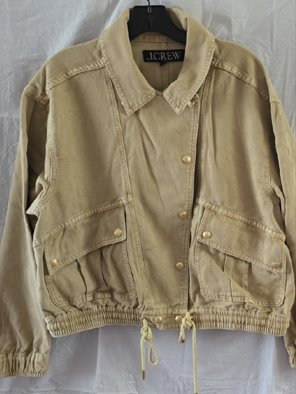J. Crew Beige Drawstring Utility Jacket